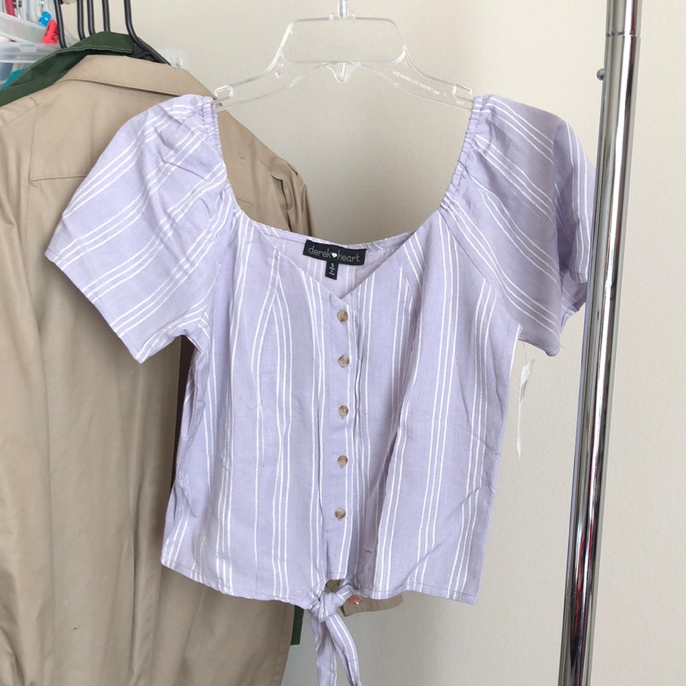Lilac Linen Top